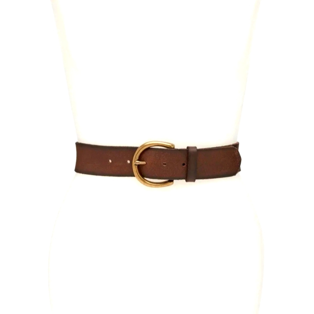 NWT, Frye Flat Leather Belt, 35mm brown, Med